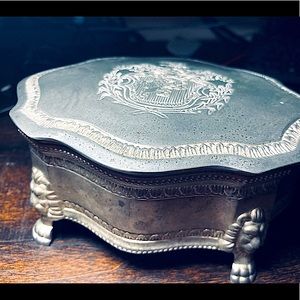 Vintage Sterling Silver jewelry box with red velvet interior. VERY ELEGANT!!